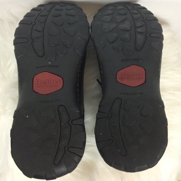 Born Mens Oxford Shoes Black Leather Square Toe Low Top Lace Up 10M - Picture 7 of 10